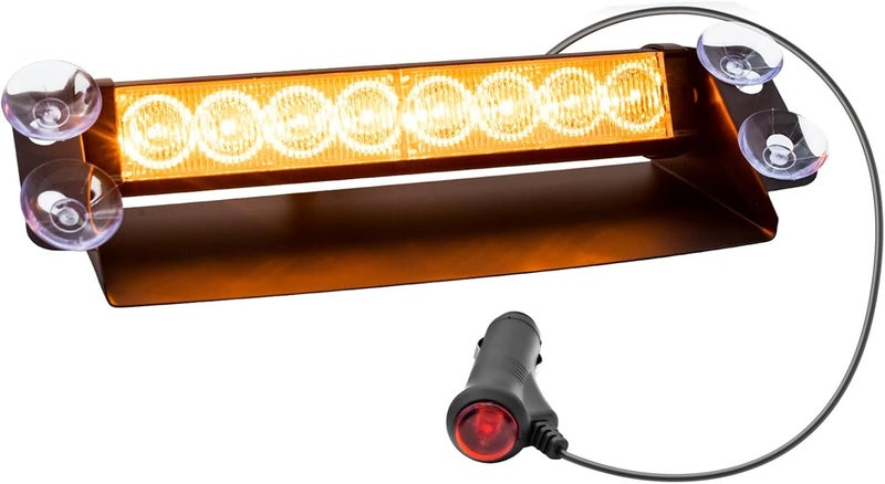 NWpangu LED Dash Emergency Strobe Lights Interior Windshield Yellow Flashing Warning Light Bar w/Suction Cups for Police Law Enforcement Construction Vehicles Trucks. - Image 1